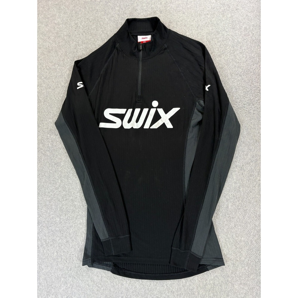 SWIX Recovery Compression 1/4 Zip Midlayer Pullover Shirt (Men's Medium) Black